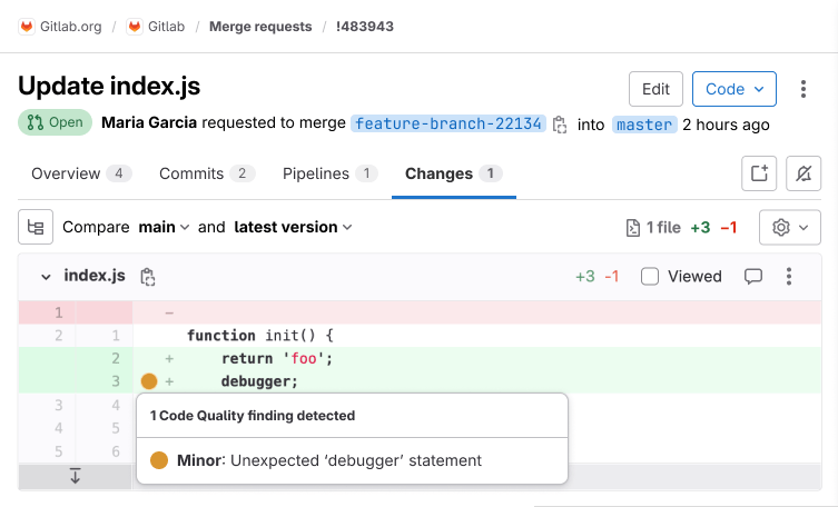 Code Quality Inline Indicator