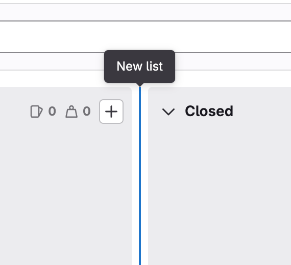 creating a new list between two lists in an issue board